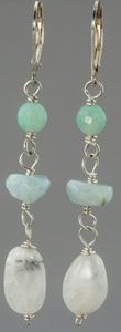 Amazonite/moonstone dangle earrings.